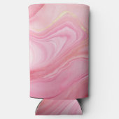 Roze gemarmerde achtergrond seltzer blikjeskoeler (Achterkant)