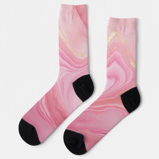 Roze gemarmerde achtergrond sokken (Links)