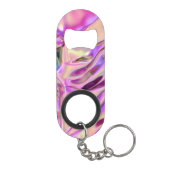 Roze gemarmerde iriserende flesopening Sleutelhang Mini Flessenopener (Achterkant)