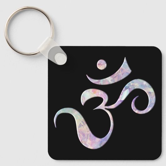 Roze gemarmerde Om Sleutelhanger (Voorkant)