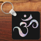 Roze gemarmerde Om Sleutelhanger (Voorkant)