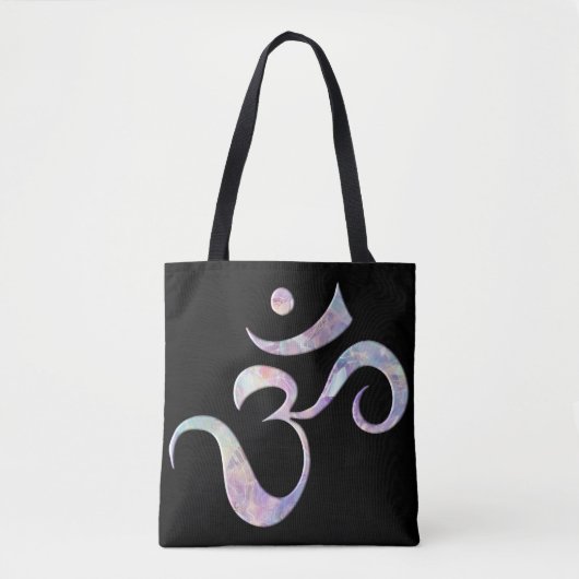 Roze gemarmerde Om Tote Bag (Voorkant)