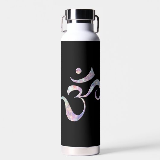 Roze gemarmerde Om Waterfles (Voorkant)