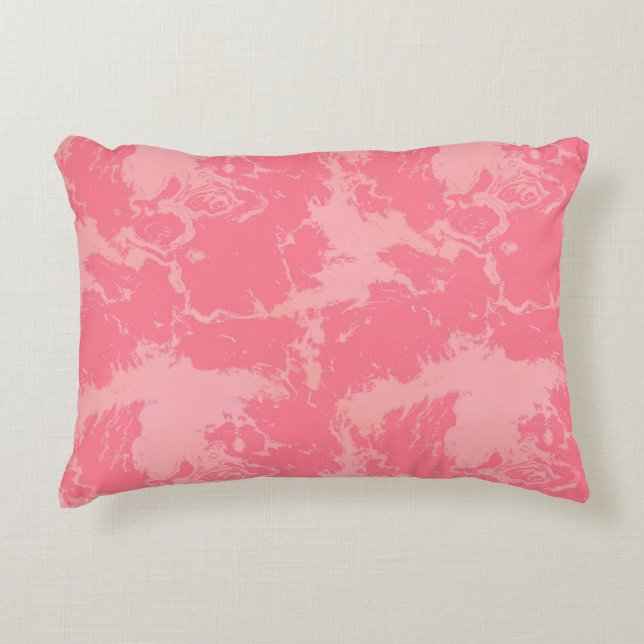 Roze gemarmerde wolk abstract accent kussen (Voorkant)