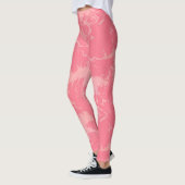 Roze gemarmerde wolk abstract leggings (Links)