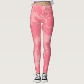 Roze gemarmerde wolk abstract leggings (Voorkant)