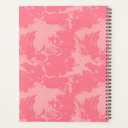 Roze gemarmerde wolk abstract planner (Achterkant)
