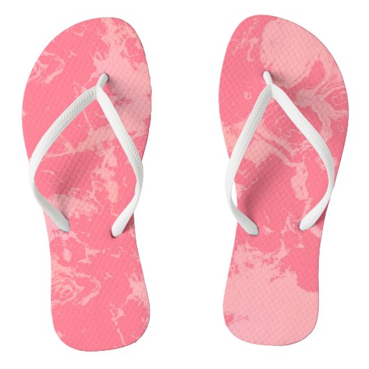 Roze gemarmerde wolk abstract teenslippers (Voetbed)
