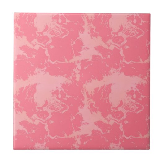 Roze gemarmerde wolk abstract tegeltje (Voorkant)