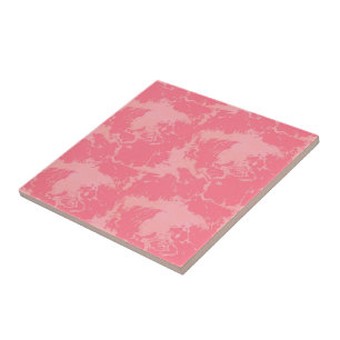 Roze gemarmerde wolk abstract tegeltje