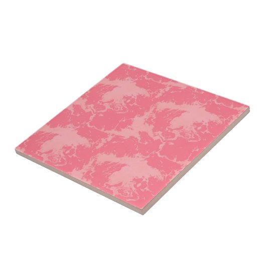 Roze gemarmerde wolk abstract tegeltje (Zijkant)