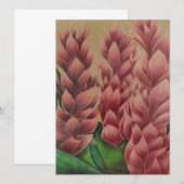 Roze gemberkaart (blanco binnenkant) (Voorkant / Achterkant)