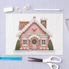 Roze Gemberkoekhuis Tissuepapier