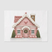 Roze Gemberkoekhuis Tissuepapier (Voorkant)