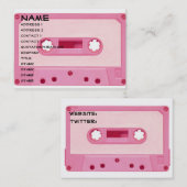 Roze gemengde tape visitekaartje (Voorkant / Achterkant)