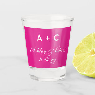 Roze gemoderniseerde trouwreceptie favoriet shot glas