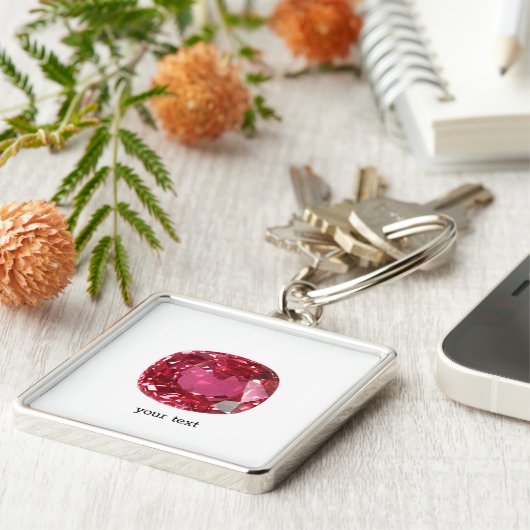 Roze Gemstone Sleutelhanger (Zijkant)