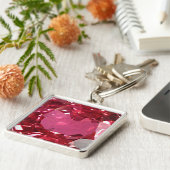 Roze Gemstone-Sleutelhanger Sleutelhanger (Zijkant)