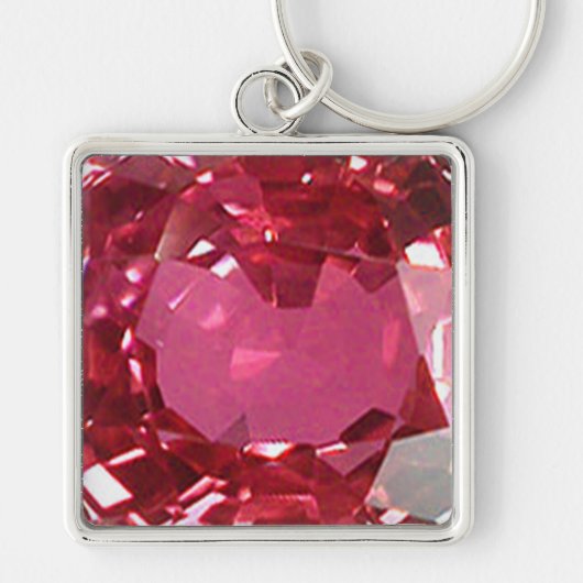 Roze Gemstone-Sleutelhanger Sleutelhanger (Voorkant)