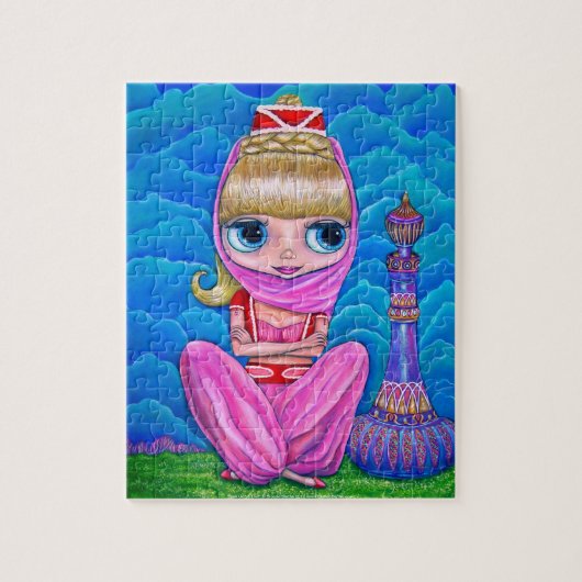 Roze Genie Doll en Magische Fles Puzzle Legpuzzel (Verticaal)
