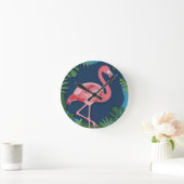 Roze Geo Flamingo met naam Ronde Klok (Huis)