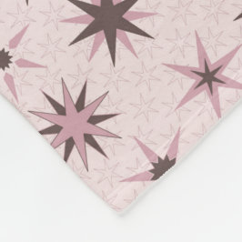 roze Geo Stars - patroon. Fleece Deken
