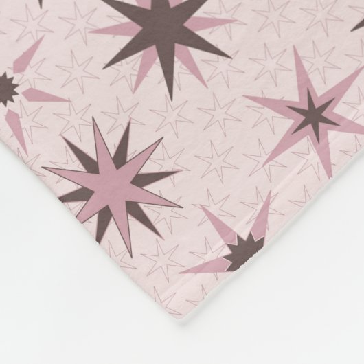  roze Geo Stars - patroon. Fleece Deken (Hoek)