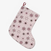  roze Geo Stars - patroon. Grote Kerstsok (Voorkant (Hangend))
