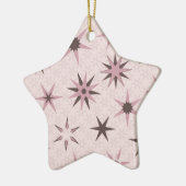  roze Geo Stars - patroon. Keramisch Ornament (Links)