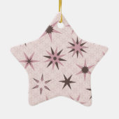  roze Geo Stars - patroon. Keramisch Ornament (Achterkant)