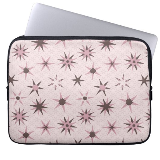  roze Geo Stars - patroon. Laptop Sleeve (Voorkant)