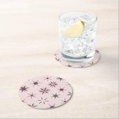roze Geo Stars - patroon. Ronde Kartonnen Onderzetter (Insitu)