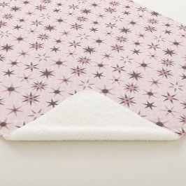 roze Geo Stars - patroon. Sherpa Deken