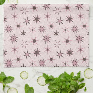  roze Geo Stars - patroon. Theedoek