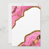 Roze Geode Agate Gold Cross Baptisme Christening Kaart (Achterkant)