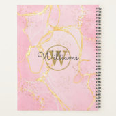 Roze Geode Agate Gold Monogram 2023 Planner (Achterkant)