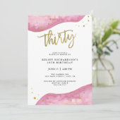 Roze Geode en Faux Gold Kijk | 30e verjaardag Kaart (Staand voorkant)