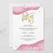 Roze Geode en Faux Gold Kijk | 50e verjaardag Kaart (Voorkant)