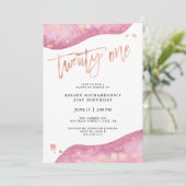 Roze Geode en Nep Roze Gouden Uiterlijk | 21e Verj Kaart (Staand voorkant)