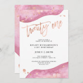 Roze Geode en Nep Roze Gouden Uiterlijk | 21e Verj Kaart (Voorkant / Achterkant)