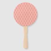 Roze Geometric Diamond Pattern Blue Monogram Handwaaier (Achterkant)