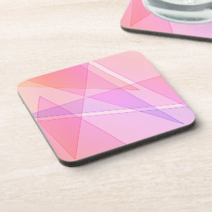 Roze geometrisch bier onderzetter