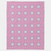 Roze geometrisch bloemmotief  fleece deken (Voorkant)
