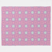 Roze geometrisch bloemmotief  fleece deken (Voorkant (Horizontaal))