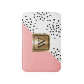 Roze Geometrisch en Polka Dots Badmat (Voorkant Verticaal)
