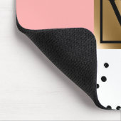 Roze Geometrisch en Polka Dots Muismat (Hoek)