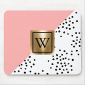 Roze Geometrisch en Polka Dots Muismat (Voorkant)