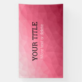 Roze geometrisch gaas Driehoekige aangepaste tekst Spandoek (Verticaal)