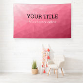 Roze geometrisch gaas Driehoekige aangepaste tekst Spandoek (Insitu)
