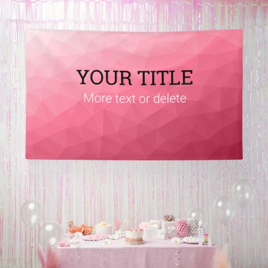 Roze geometrisch gaas Driehoekige aangepaste tekst Spandoek (Feest)